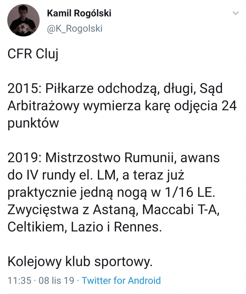 NIESAMOWITA historia CFR Cluj